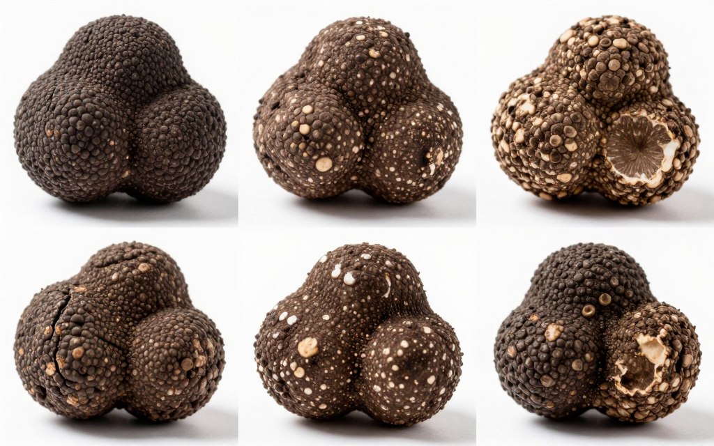 fresh truffle showing deterioration and moisture loss after several days of storage
