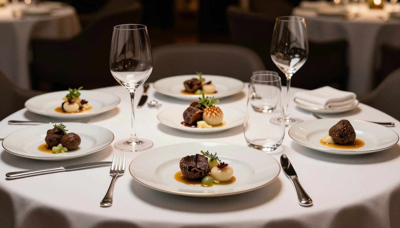 elegant truffle-enhanced meal presentation showcasing culinary excellence