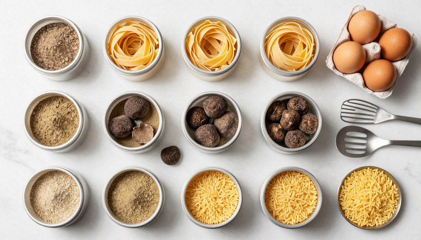 FAQ concept image showing various truffle products and cooking applications