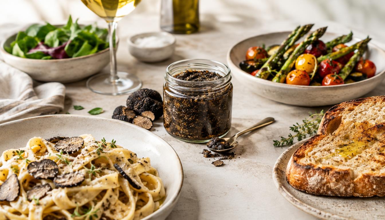 what is truffle sauce served with pasta and vegetables