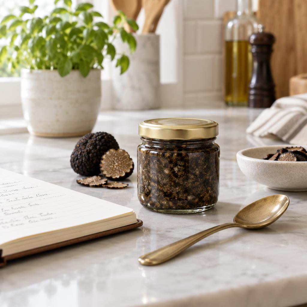 what is truffle sauce in a labelled kitchen storage setting