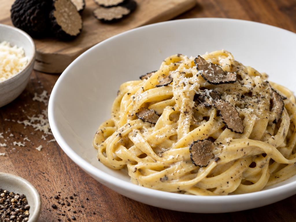 pasta with truffle sauce serving idea