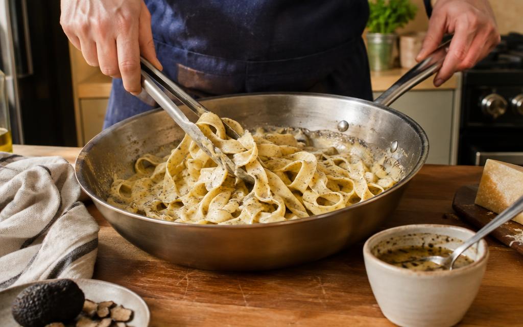 how to use truffle sauce with pasta in a pan
